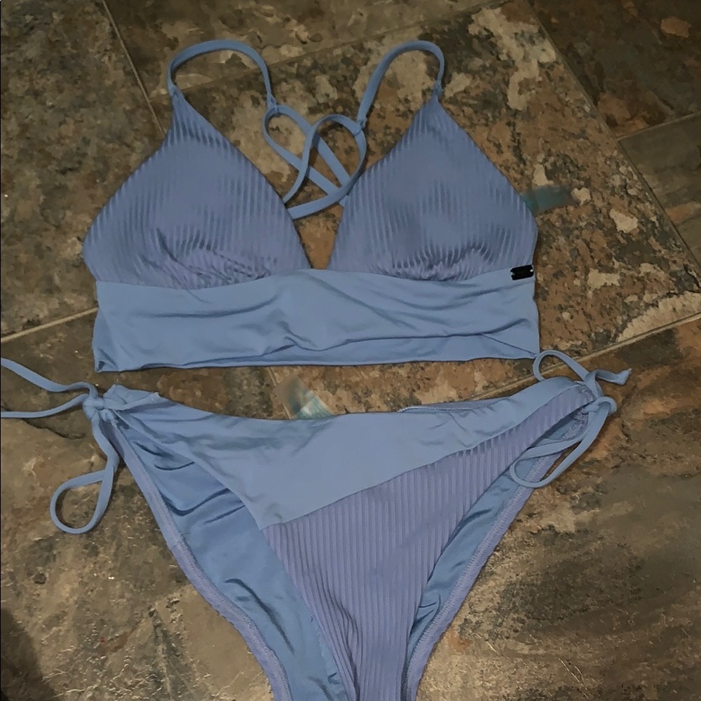 NWOT Blue Triangle Bikini with Adjustable Straps